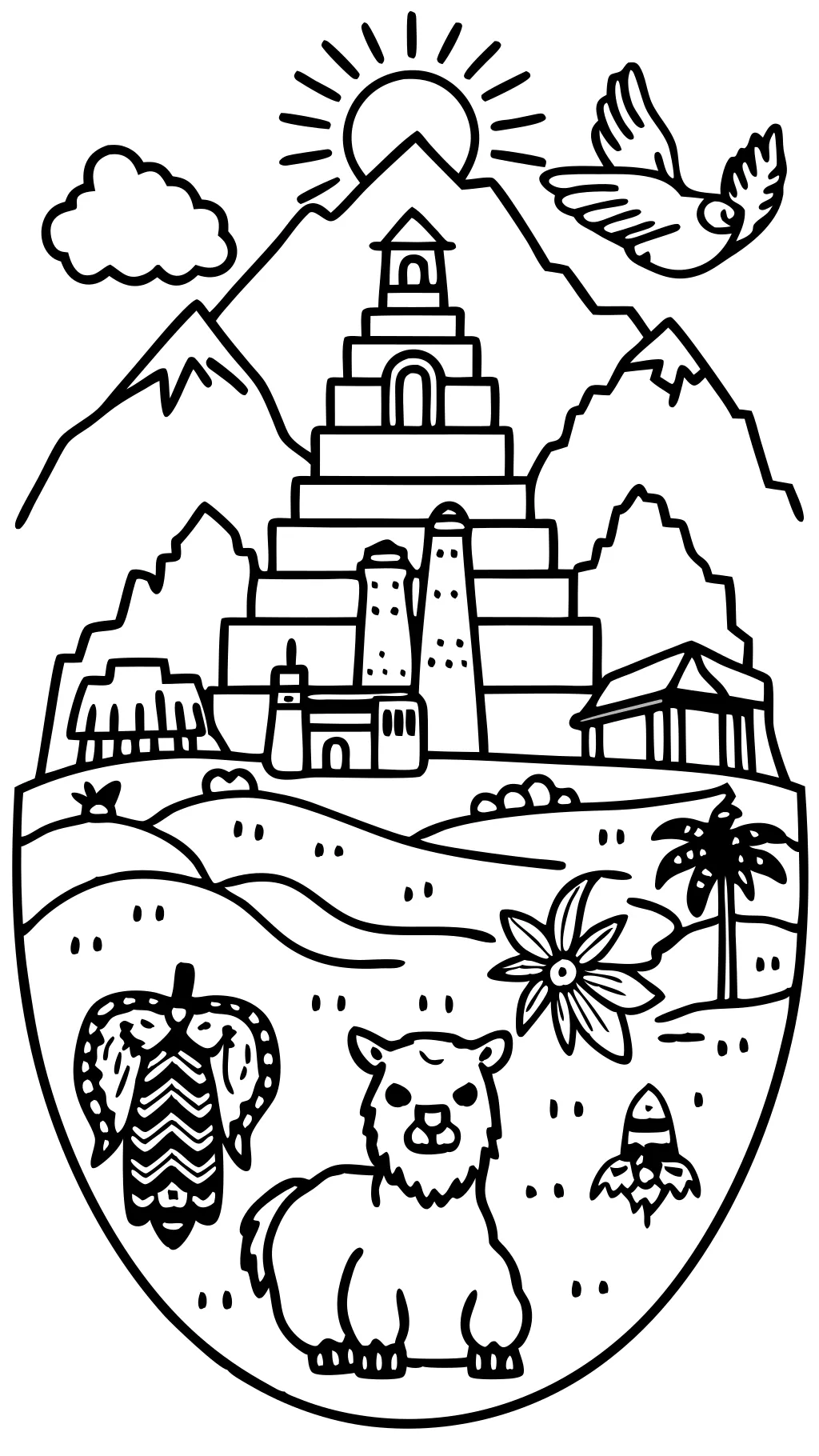 south america coloring page